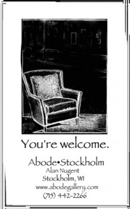 Abode Stockhom print ad, illo and text